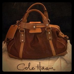 Genuine leather Cole Haan leather satchel tote.